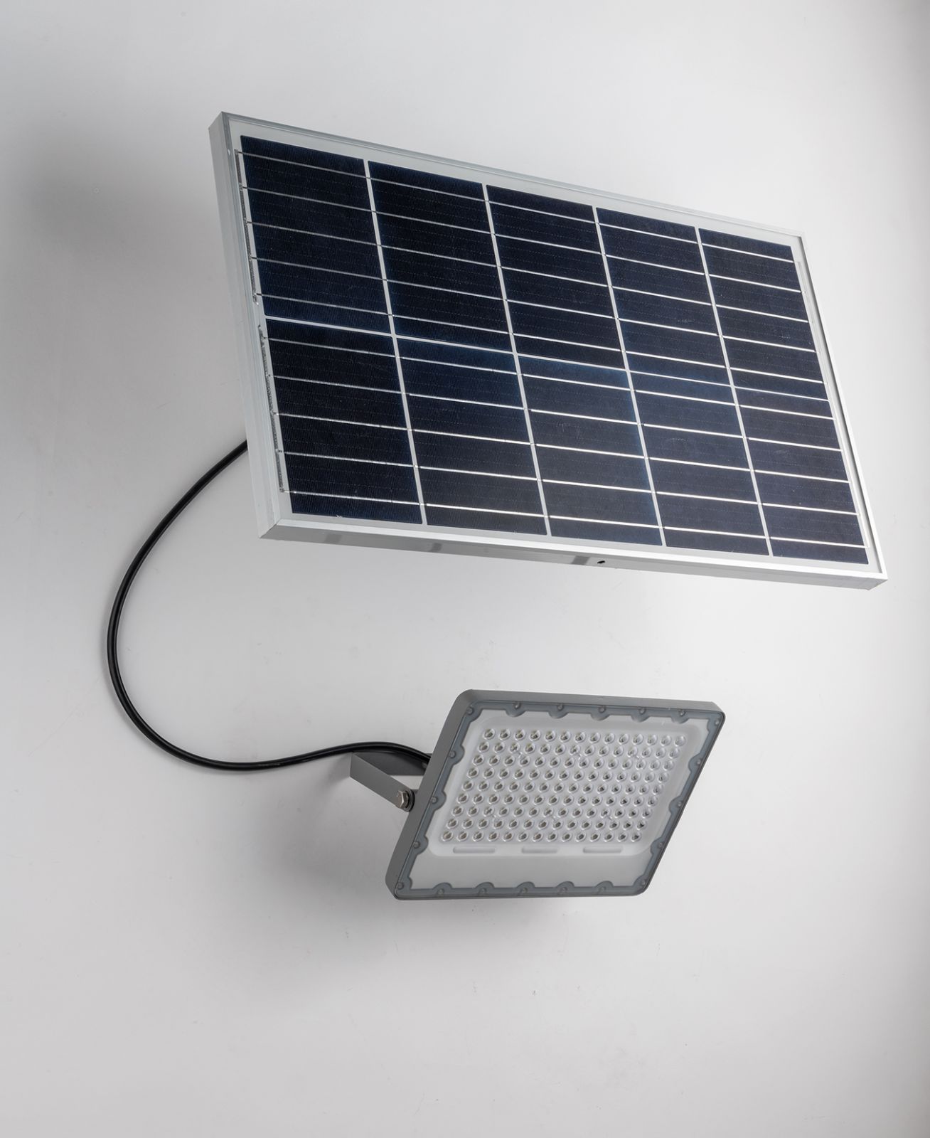 FANEUROPE Athos, solární nástěnný reflektor, 100W LED, 4000K, IP65, nastavitelný dálkovým ovladačem