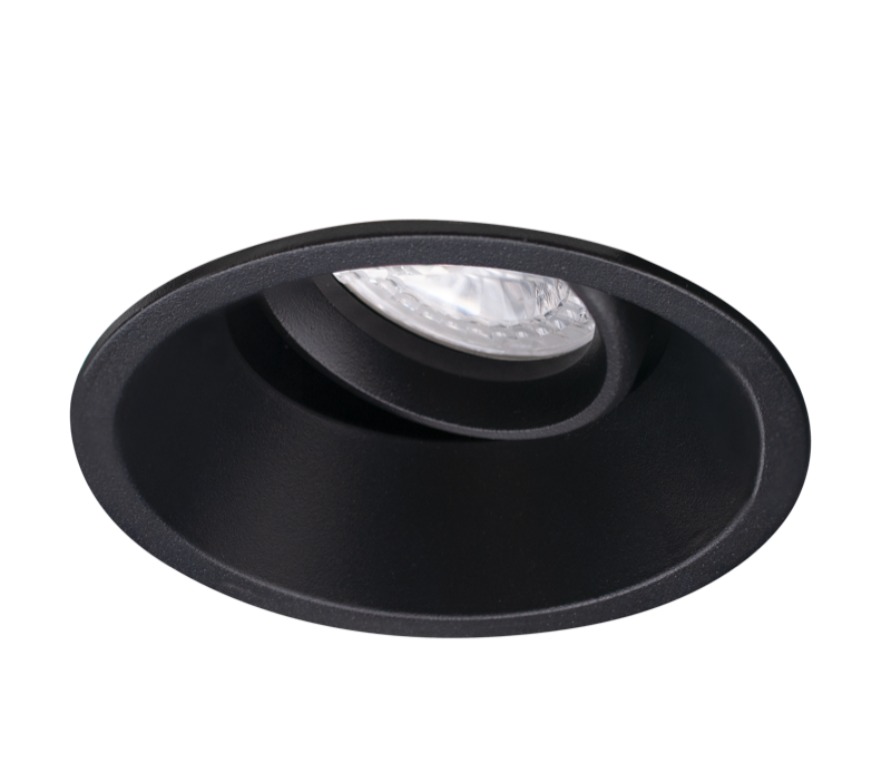 CENTURY Klak vestavný korpus bodovka pro LED žárovku černý výklopný včetně držáku na žárovku GU10