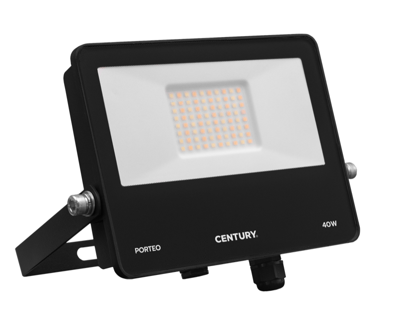 CENTURY PORTEO LED reflektor 40W 3-4-6K 4600lm IP65 se svorkovnicí a antikondenzačním ventilem