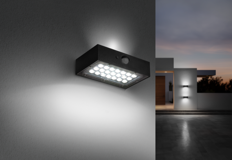 CENTURY DOMINO MINI solární nástěnné svítidlo 3W 350lm 3000K IP65 černé