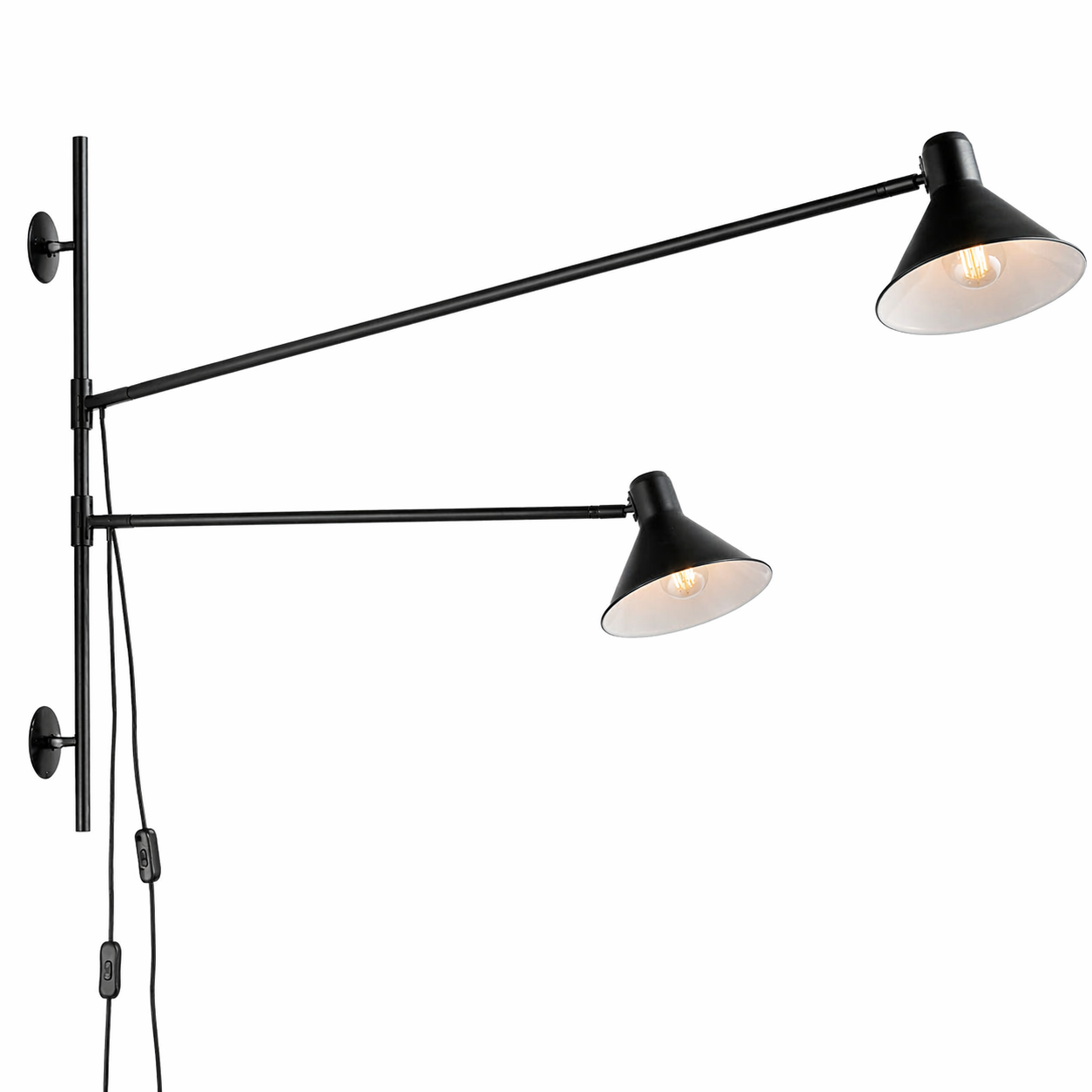 FAN Europe Svítidlo DUETTO Nástěnné 2xE27 Černé IP20 