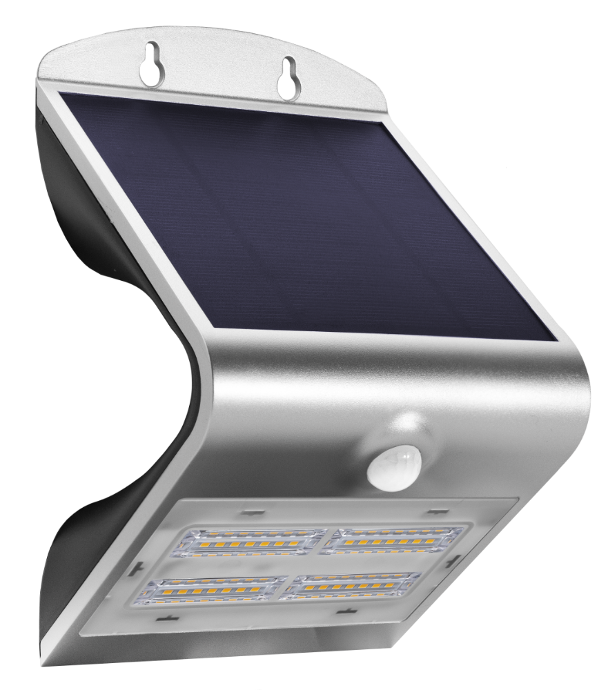 CENTURY ARCADIA LED nástěnné solární svítidlo 3,2W 4000K 400lm stříbrné