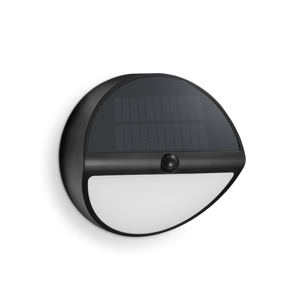 CENTURY LED solární svítidlo AURA Nástěnné se senzorem 5W 500lm 4000K IP54 černá