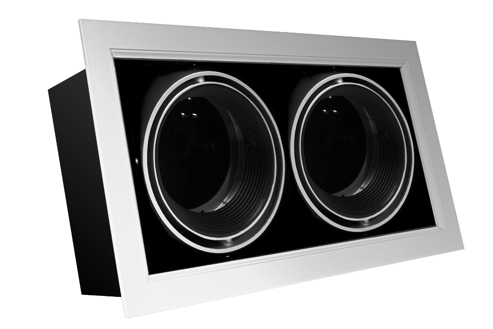 Svítidlo zapuštěné pro zdroje GU10 AR111 LED CITY výklopné 30° otočné stříbrno šedé 2pozice IP20