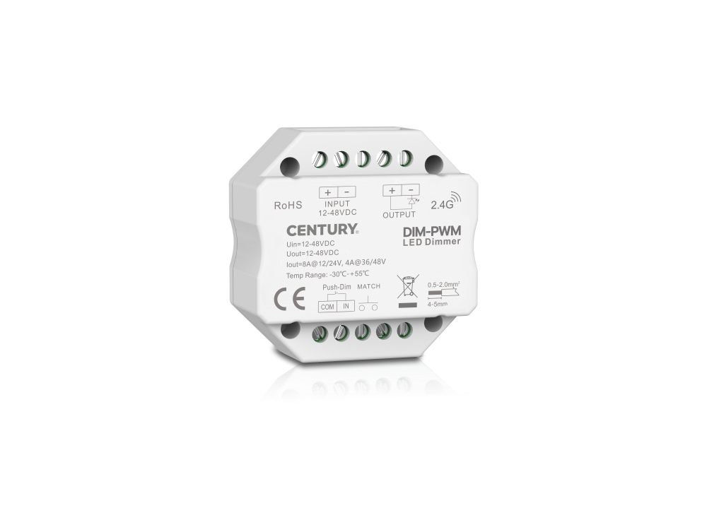 CENTURY WIFI stmívač pod tlačítko pro LED pásky 12-48V PUSH DIM