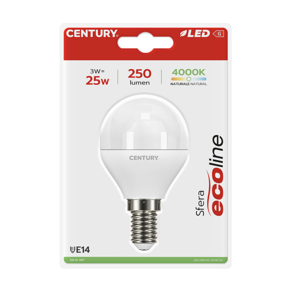 CENTURY LED ECOLINE KAPKA 3W E14 4000K 250lm