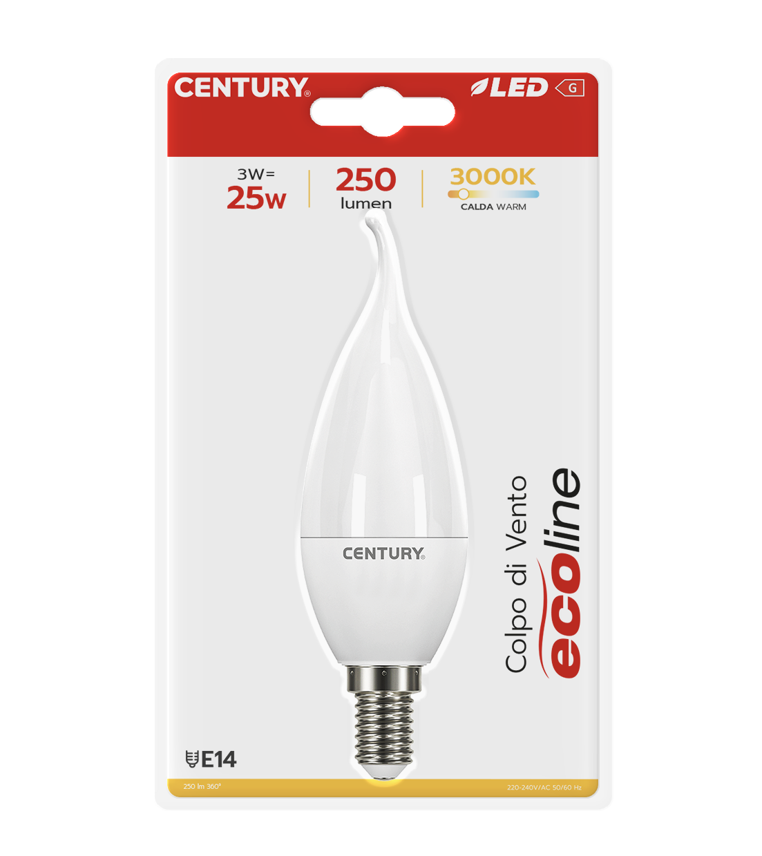 CENTURY LED ECOLINE SVÍČKA 3W E14 3000K 250lm