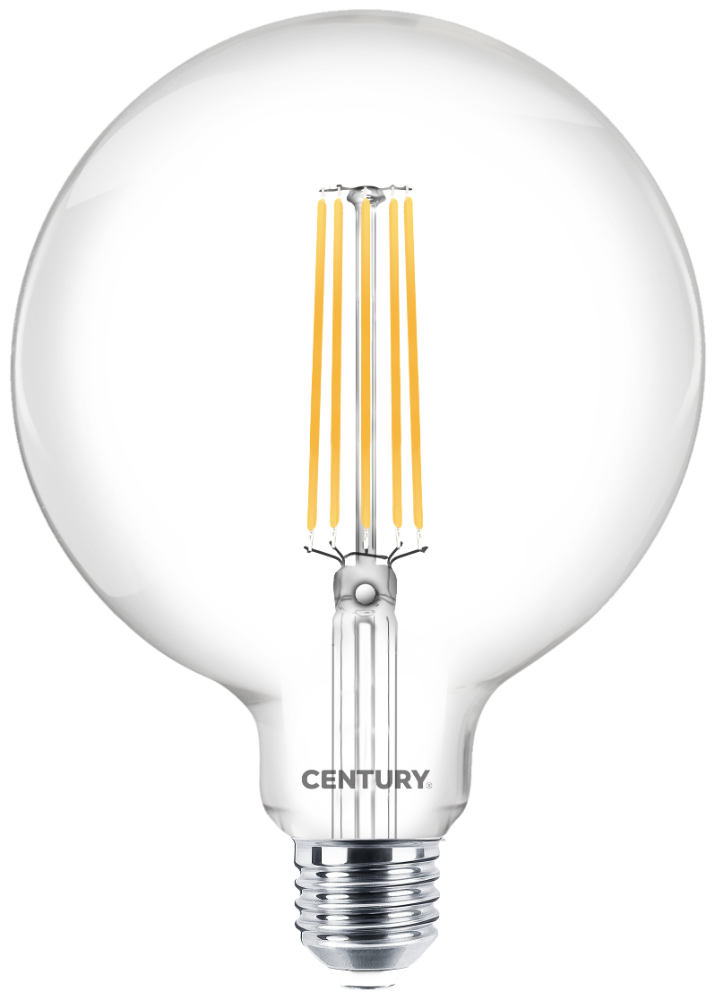 CENTURY LED FILAMENT GLOBE 125mm ČIRÁ 10W E27 6000K 1521Lm 360d 125x174mm IP20