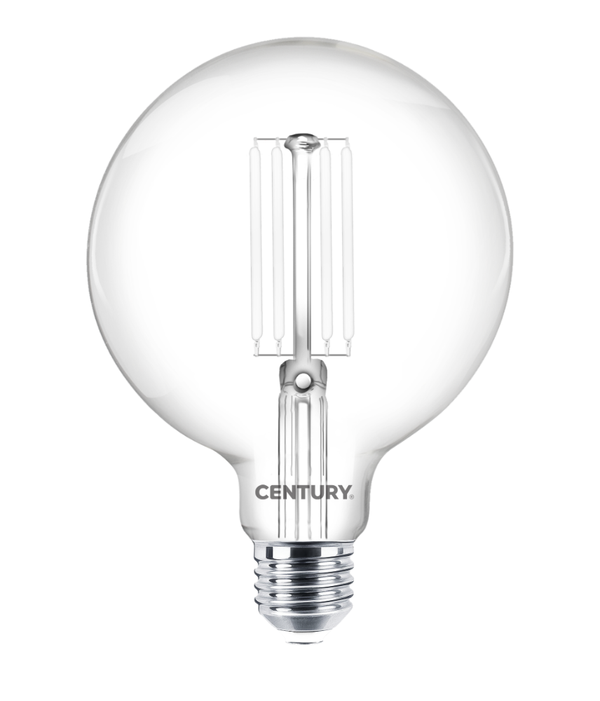 CENTURY LED FILAMENT GLOBE 125mm ČIRÁ 13W E27 4000K 1521lm 125x172mm IP20 bílé vlákno