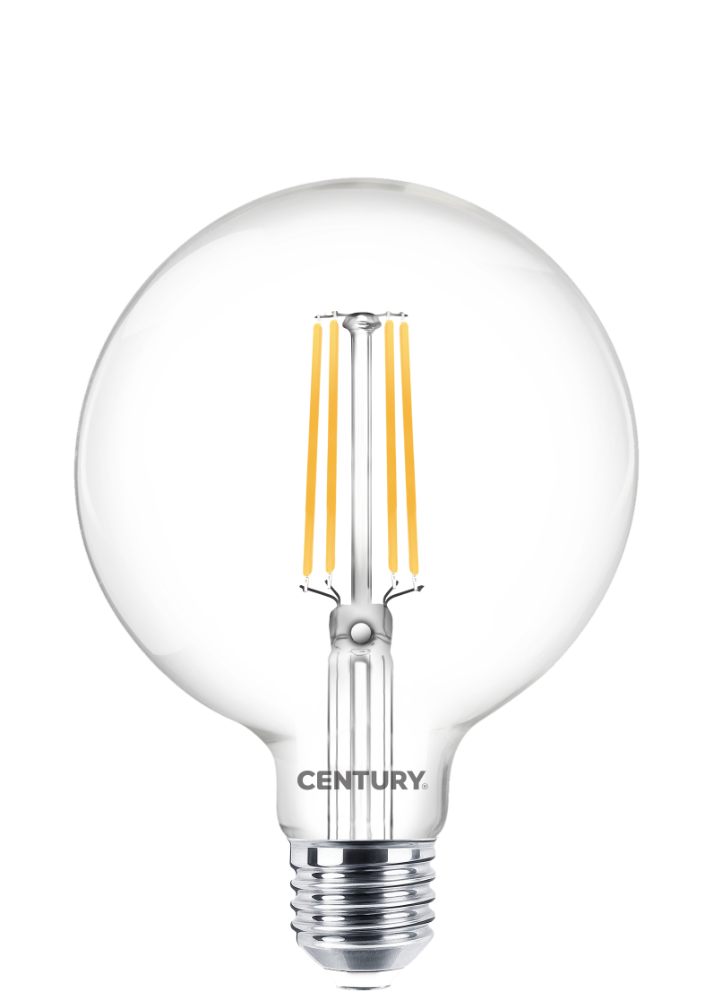 CENTURY LED FILAMENT GLOBE 95mm ČIRÁ 8W E27 2700K 1055Lm 360d 95x140mm IP20