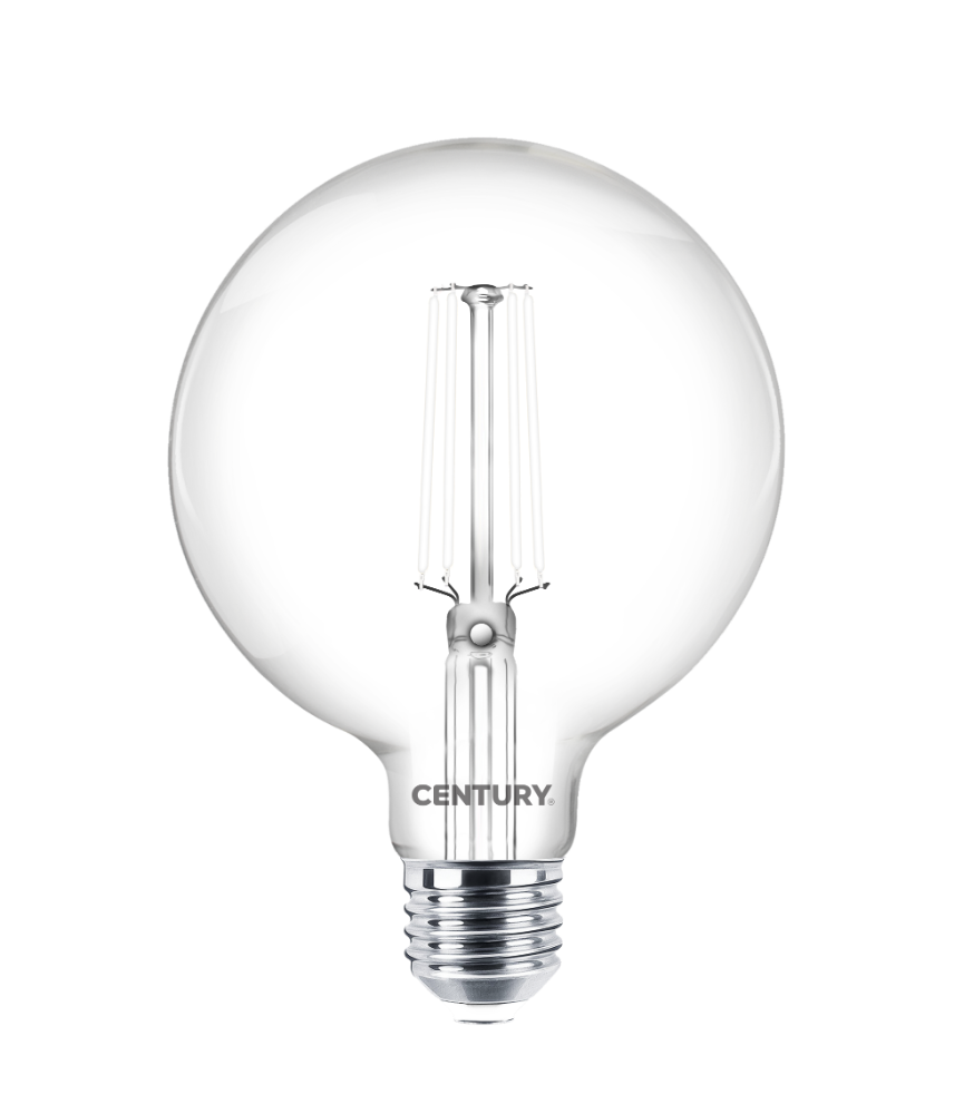 CENTURY LED FILAMENT GLOBE 95mm ČIRÁ 9W E27 4000K 1055lm bílé vlákno