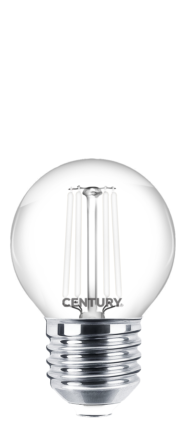 CENTURY LED FILAMENT MINI GLOBE 4,5W E27 2700K 470lm bílé vlákno