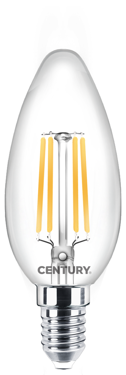 CENTURY INCANTO LED FILAMENT svíčka čirá 7W E14 4000K 1055lm IP20 