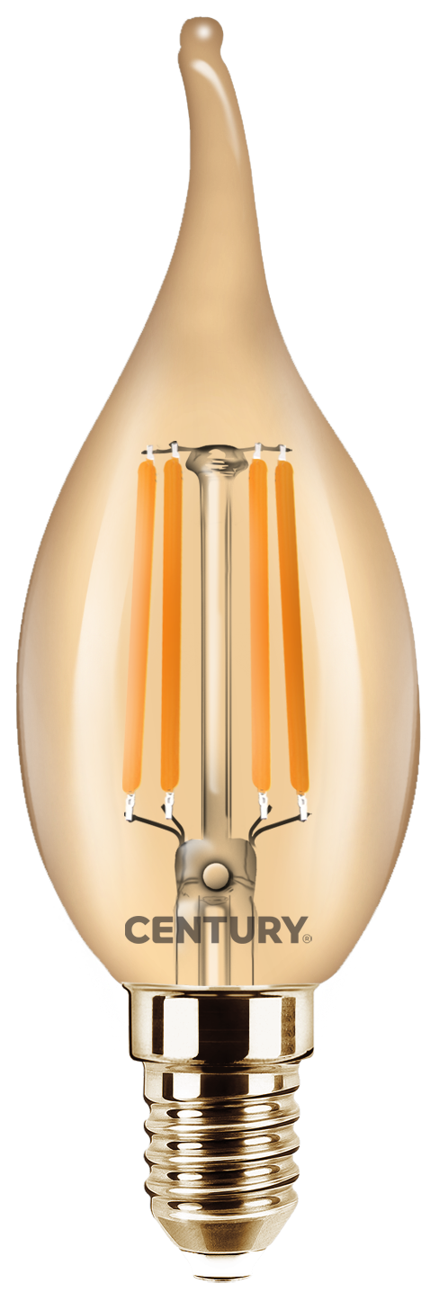 CENTURY LED FILAMENT C35 PLAMEN EPOCA 4W E14 2200K 320Lm 360d 35x118mm IP20