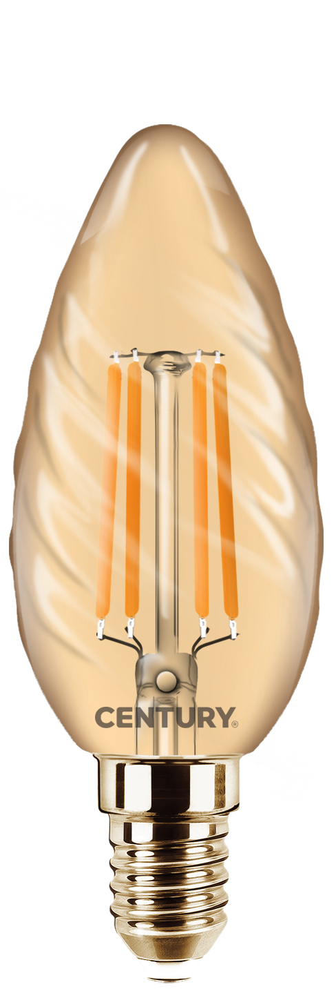 CENTURY LED FILAMENT C35 TWIST EPOCA 4W E14 2200K 400lm gold