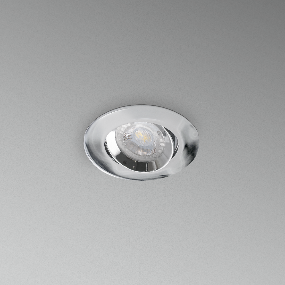 CENTURY KLAK vestavný korpus bodovka pro LED žárovku chrom výklopný včetně držáku na žárovku GU10 