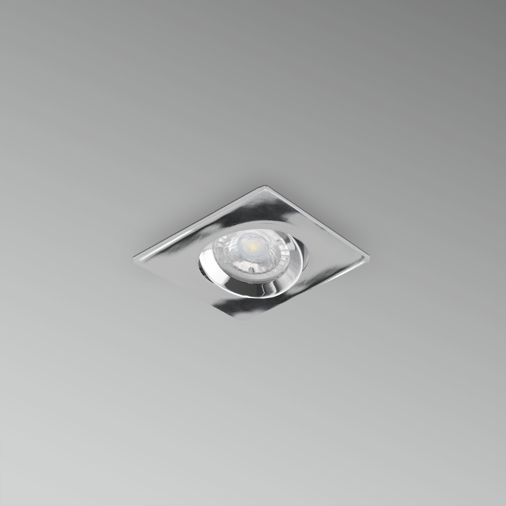 CENTURY Klak vestavný korpus bodovka pro LED žárovku chrom výklopný včetně držáku na žárovku GU10