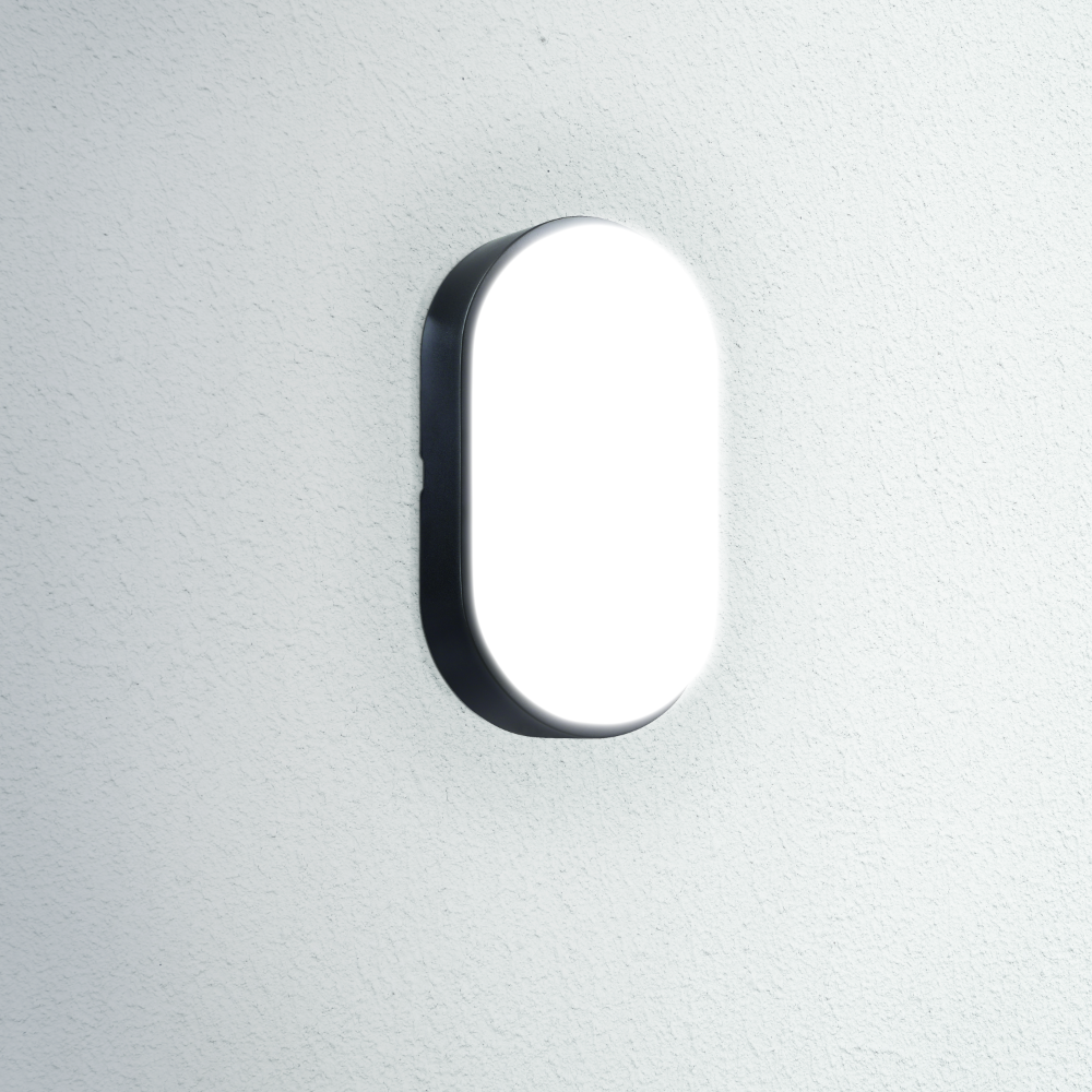 CENTURY OASI LED nástěnné svítidlo 14W CCT 1000lm IP54 ovál černé