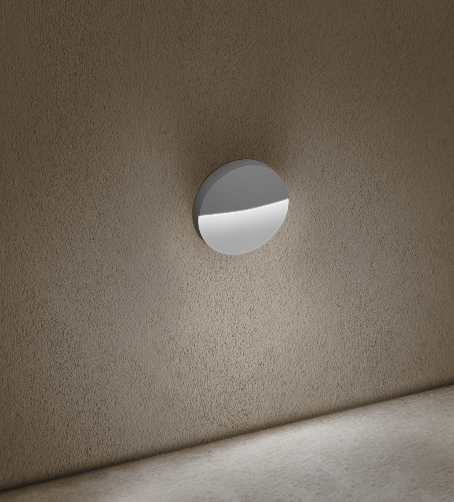 CENTURY PASEO LED nástěnné svítidlo kruh 4W 450lm 4000K IP54 šedé