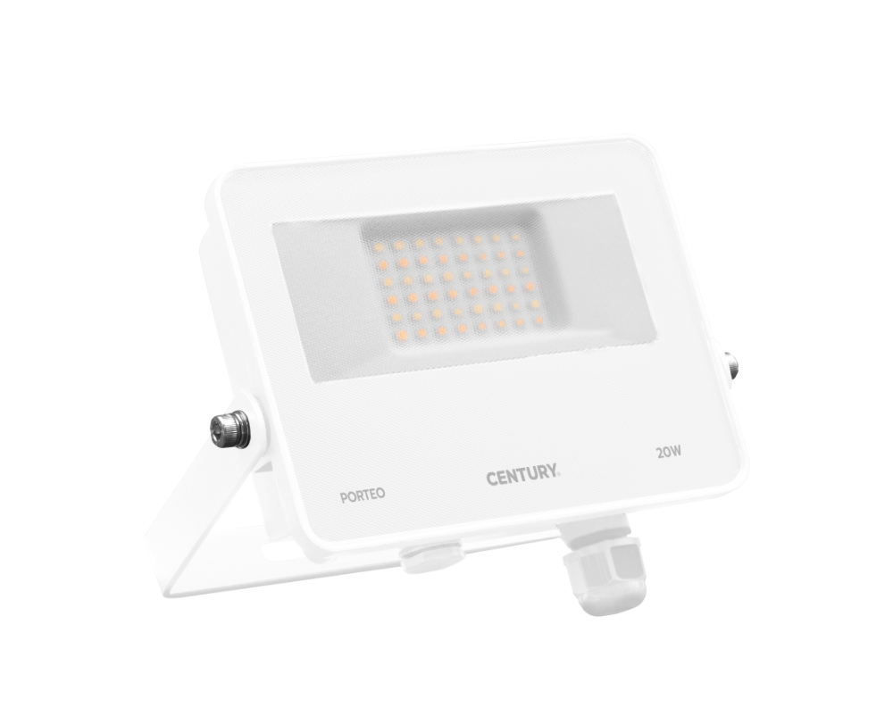 CENTURY PORTEO CCT LED reflektor 20W 3000/4000/6500K 2000lm IP65 bílý s připojením přímo do svítidla