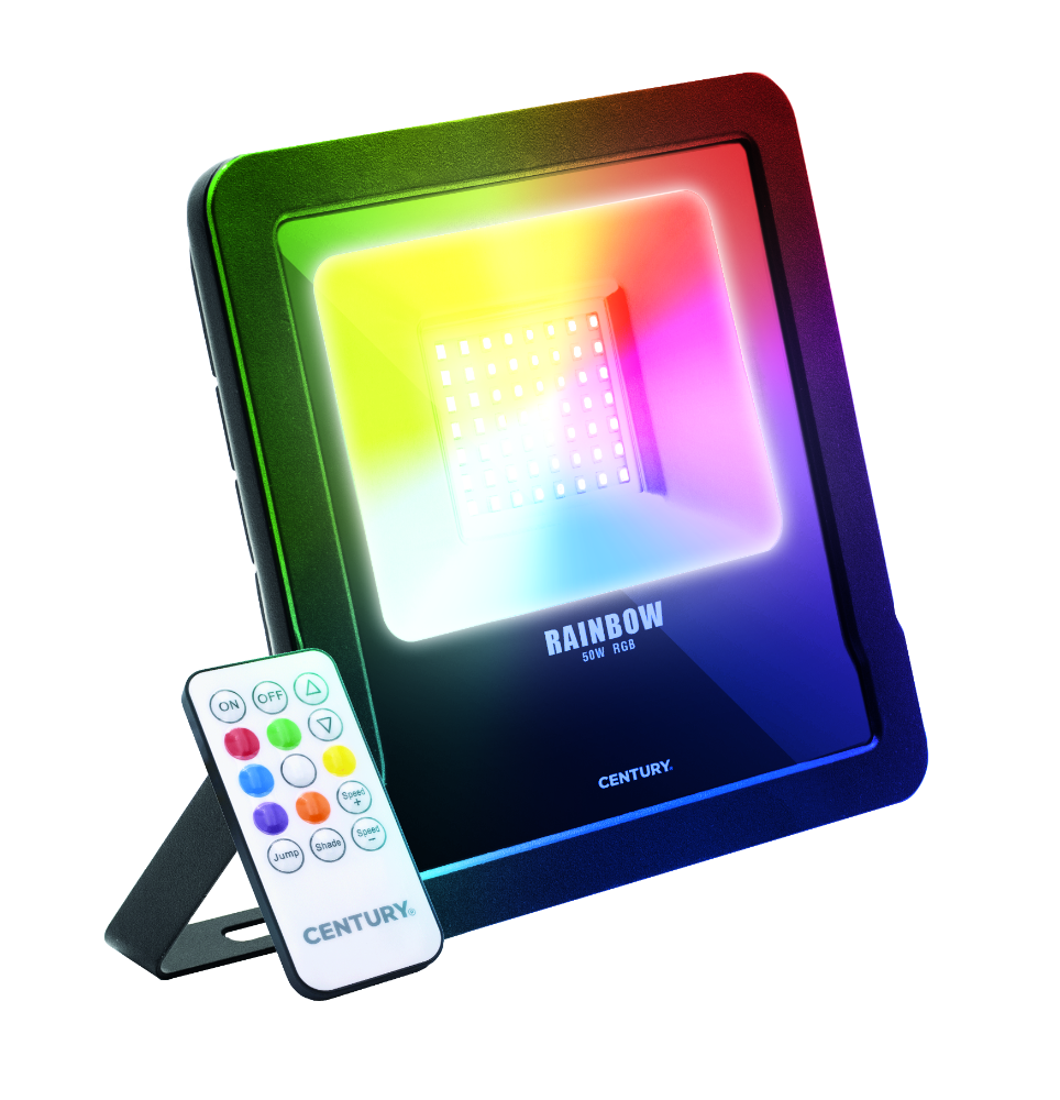 CENTURY Rainbow LED reflektor 50W IP65 RGB stmívatelný na dálkový ovladač
