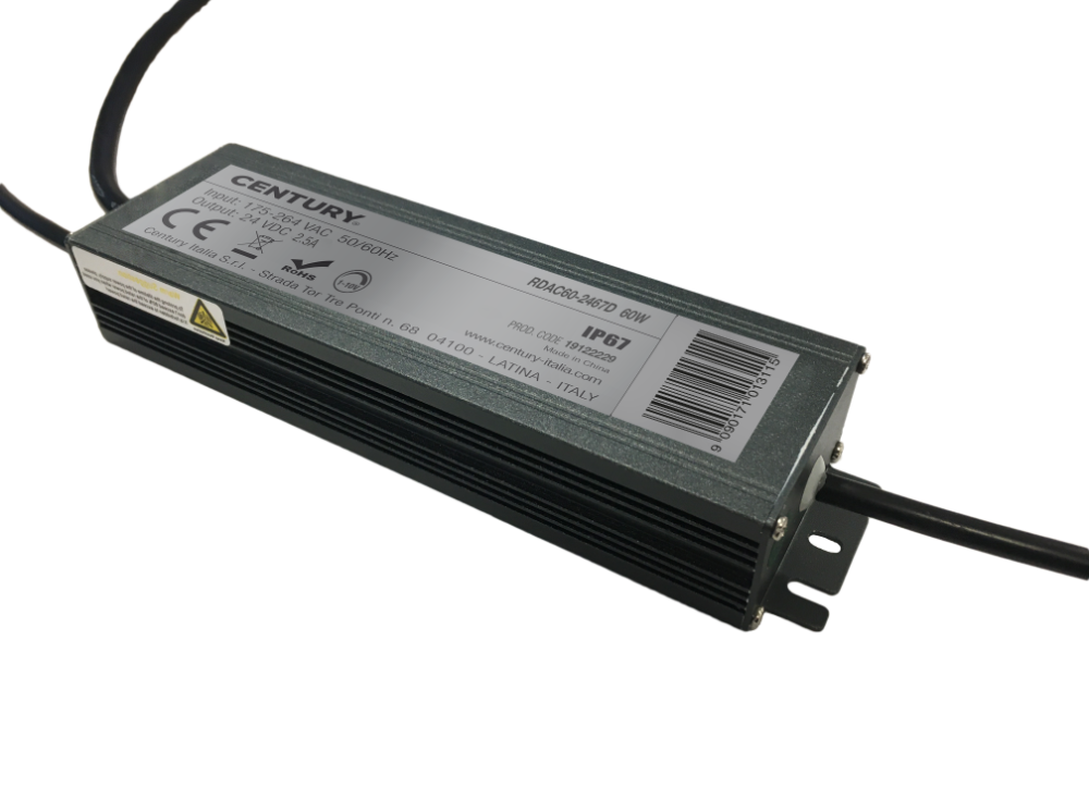 CENTURY Napájecí zdroj RDAC60-2467D 60W 24V IP67 stmívatelný 1-10V