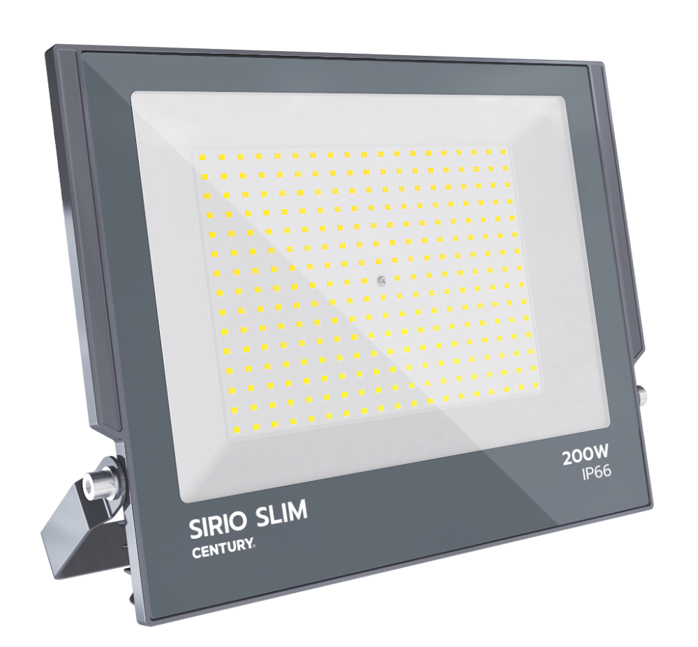 CENTURY reflektor SIRIO SLIM 200W 4000K 18000lm IP66 110° velmi výkonný