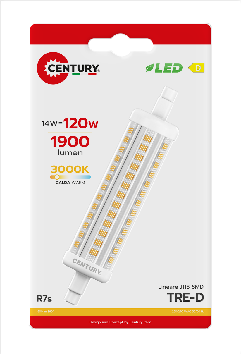 CENTURY LED zdroj 14W R7S 3000K 1900lm