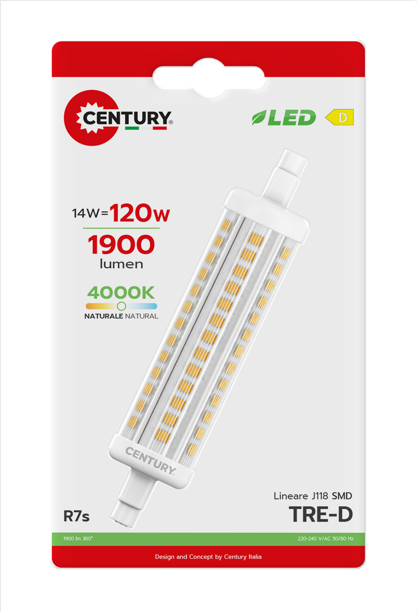 CENTURY LED zdroj 14W R7S 4000K 1900lm