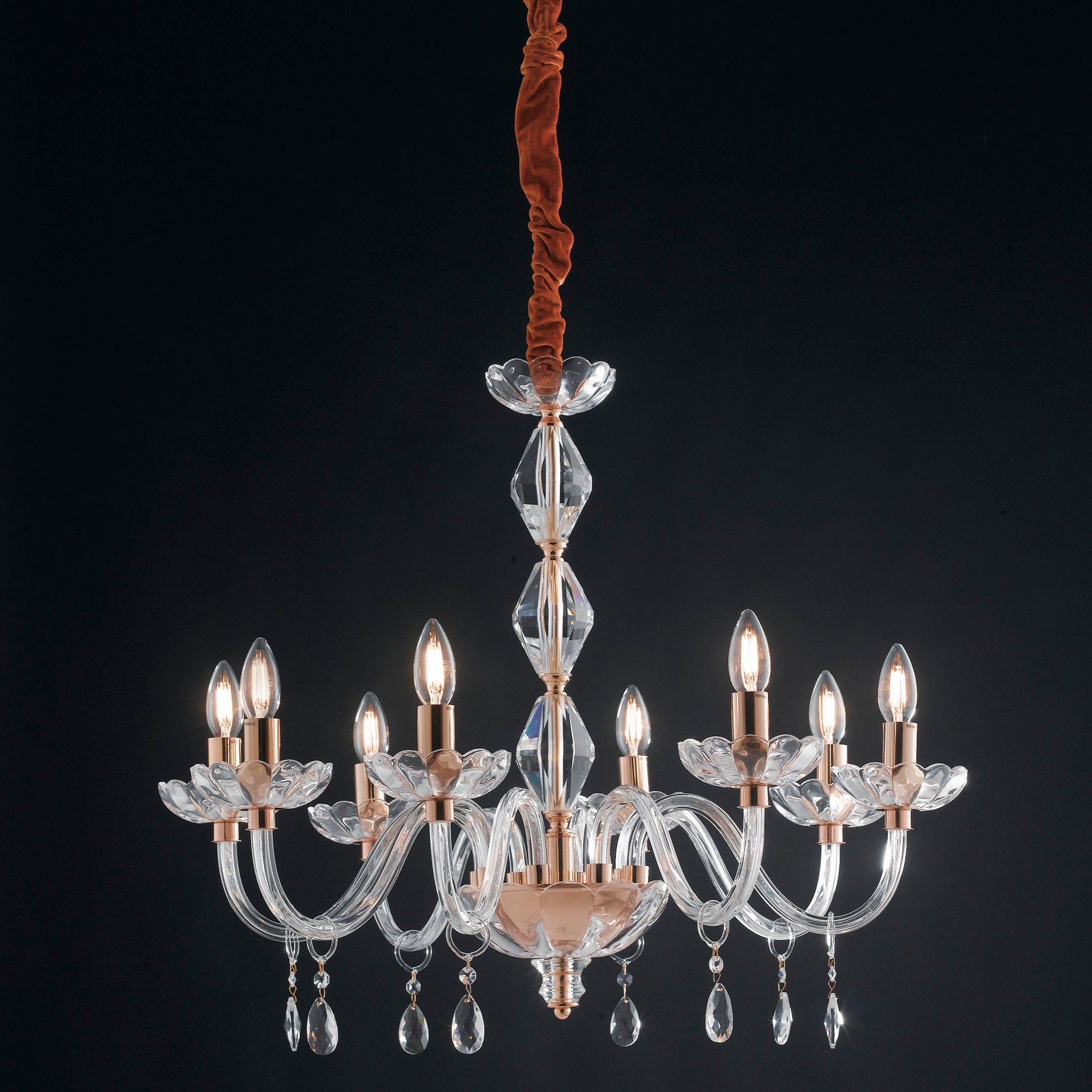 FAN Europe Svítidlo RIFLESSO Závěsné 8xE14 Zlaté IP20