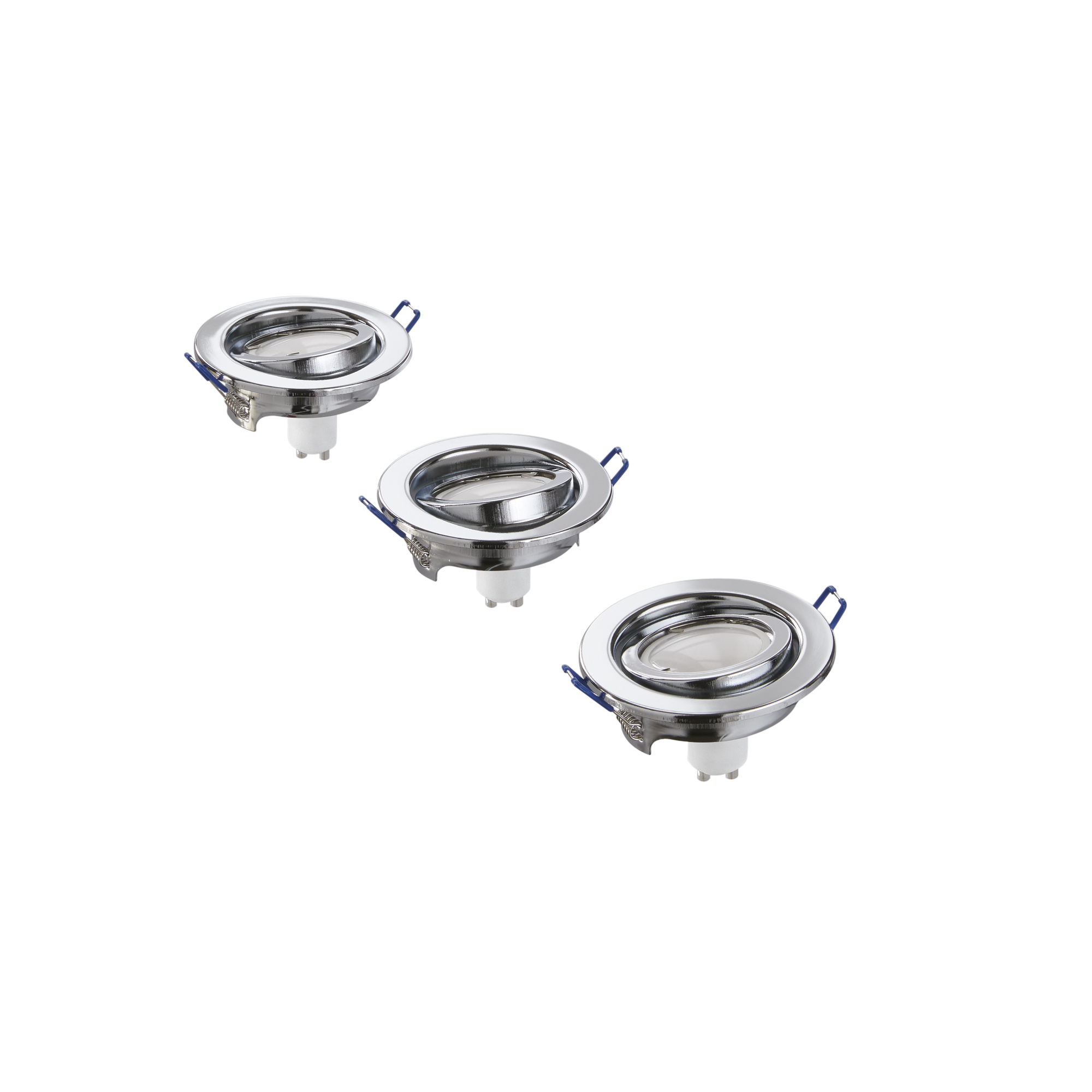 FAN Europe Svítidlo MATRIX Vestavné 3ks x 5W 413lm 3000K Chrom/Stříbrná GU10 IP20 výklopné 15°